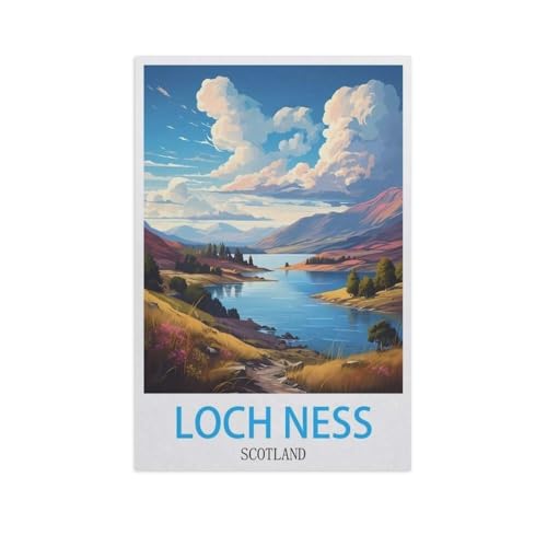 Puzzle Für Erwachsene 1000 Teile DIY Holz Puzzles Erwachsene Kinder Puzzle Klassisches Puzzle，Loch Ness, Schottland，1000 Teile Puzzle Geschenke Für Liebhaber Oder Freunde（75x50cm）-AJ52 von GSBRSNTS