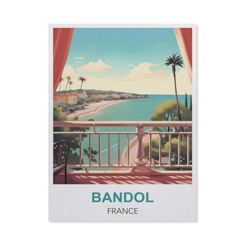 Puzzles 1000 Stück Holz Montage Bild，Bandol, Frankreich，Filmplakat Für Erwachsene Spiele Lernspielzeug（75x50cm）-Q94 von GSBRSNTS