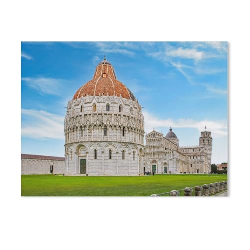 Puzzles 1000 Stück Holz Montage Bild，Baptisterium, Pisa，Filmplakat Für Erwachsene Spiele Lernspielzeug（75x50cm）-Z73 von GSBRSNTS