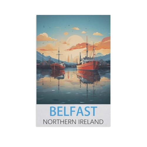 Puzzles 1000 Stück Holz Montage Bild，Belfast, Nordirland，Filmplakat Für Erwachsene Spiele Lernspielzeug（75x50cm）-AL47 von GSBRSNTS