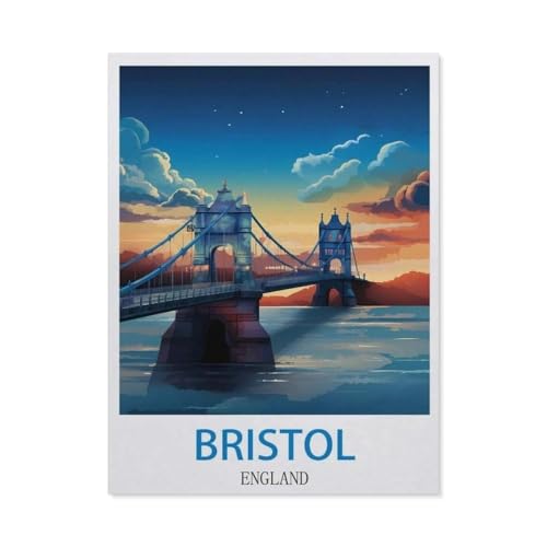 Puzzles 1000 Stück Holz Montage Bild，Bristol, England，Filmplakat Für Erwachsene Spiele Lernspielzeug（75x50cm）-P48 von GSBRSNTS