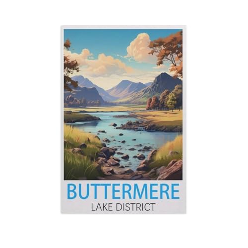 Puzzles 1000 Stück Holz Montage Bild，Buttermere, Lake District，Filmplakat Für Erwachsene Spiele Lernspielzeug（75x50cm）-AK1 von GSBRSNTS