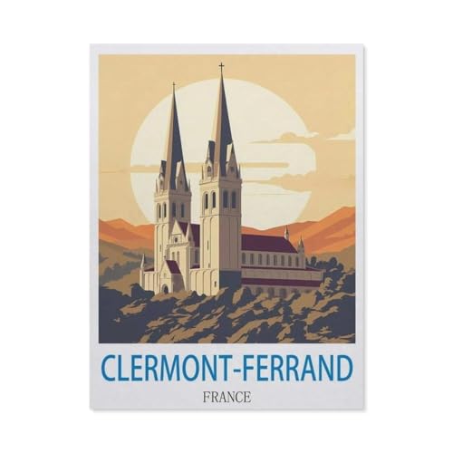 Puzzles 1000 Stück Holz Montage Bild，Clermont-Ferrand, Frankreich，Filmplakat Für Erwachsene Spiele Lernspielzeug（75x50cm）-Q21 von GSBRSNTS