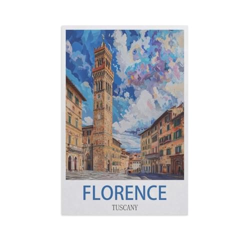 Puzzles 1000 Stück Holz Montage Bild，Florenz, Toskana，Filmplakat Für Erwachsene Spiele Lernspielzeug（75x50cm）-AJ28 von GSBRSNTS