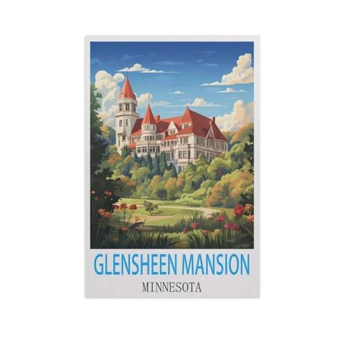 Puzzles 1000 Stück Holz Montage Bild，Glensheen Mansion, Minnesota，Erwachsene Spiele Lernspielzeug（75x50cm）-AK72 von GSBRSNTS