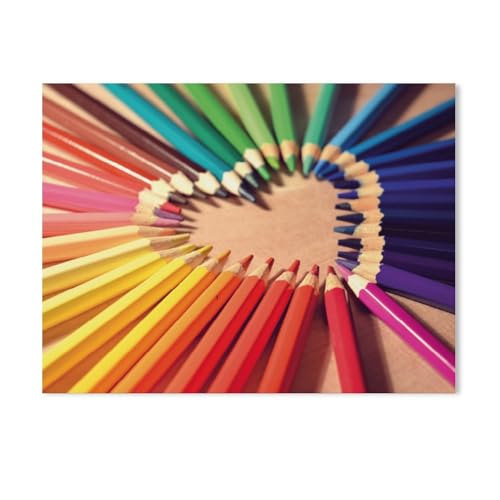 Puzzles 1000 Stück Holz Montage Bild，Herz Buntstifte，Erwachsene Spiele Lernspielzeug（75x50cm）-AB93 von GSBRSNTS