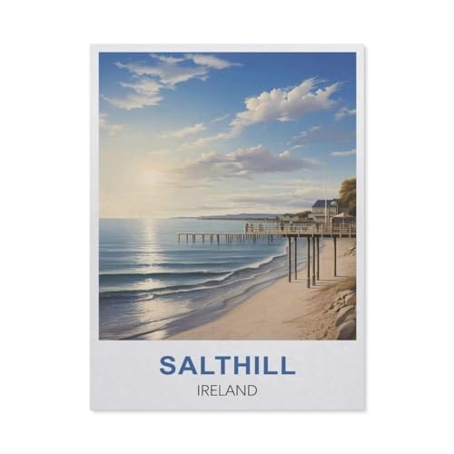 Puzzles 1000 Stück Holz Montage Bild，Salthill, Irland，Filmplakat Für Erwachsene Spiele Lernspielzeug（75x50cm）-T13 von GSBRSNTS