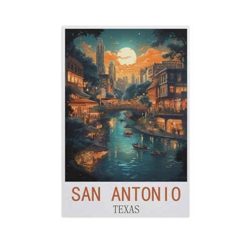 Puzzles 1000 Stück Holz Montage Bild，San Antonio, Texas，Erwachsene Spiele Lernspielzeug（75x50cm）-AM18 von GSBRSNTS