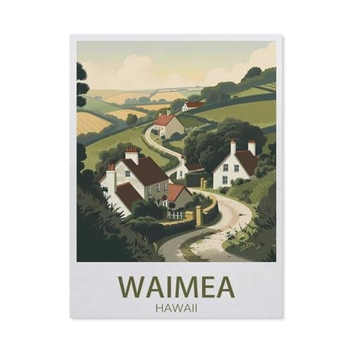 Puzzles 1000 Stück Holz Montage Bild，Waimea, Hawaii，Filmplakat Für Erwachsene Spiele Lernspielzeug（75x50cm）-W81 von GSBRSNTS