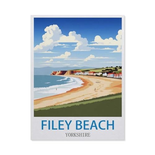 Puzzles 1000 Stück Papier Montage Bild，Filey Strand, Yorkshire, England，Erwachsene Spiele Lernspielzeug（50x70cm）-P46 von GSBRSNTS