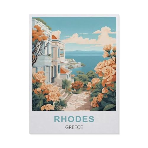 Puzzles 1000 Stück Papier Montage Bild，Rhodos, Griechenland，Erwachsene Spiele Lernspielzeug（38x26cm）-T11 von GSBRSNTS