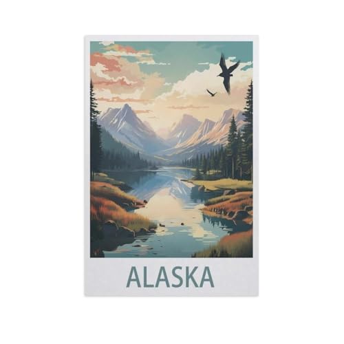Puzzles 1000 Teile für Erwachsene，Alaska，Klassische Puzzle Teenager Jungen Mädchen Puzzle Lustige Familienpuzzles In Premium-Qualität Zum Geburtstag（38x26cm）-AI21 von GSBRSNTS