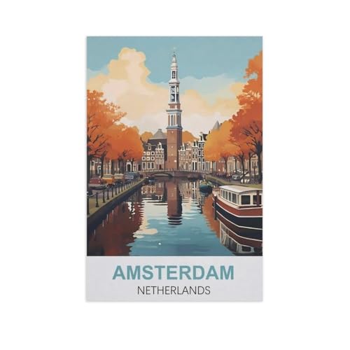Puzzles 1000 Teile für Erwachsene，Amsterdam, Niederlande，Klassische Puzzle Teenager Jungen Mädchen Puzzle Lustige Familienpuzzles In Premium-Qualität Zum Geburtstag（38x26cm）-AN32 von GSBRSNTS