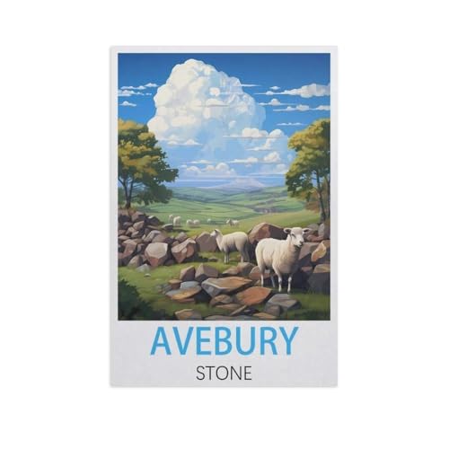 Puzzles 1000 Teile für Erwachsene，Avebury Stone，Klassische Puzzle Teenager Jungen Mädchen Puzzle Lustige Familienpuzzles In Premium-Qualität Zum Geburtstag（38x26cm）-AL13 von GSBRSNTS