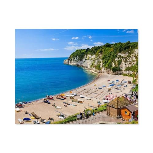 Puzzles 1000 Teile für Erwachsene，Beer Beach,Devon Lyme Bay，Klassische Puzzle Teenager Jungen Mädchen Puzzle Lustige Familienpuzzles In Premium-Qualität Zum Geburtstag（38x26cm）-B94 von GSBRSNTS