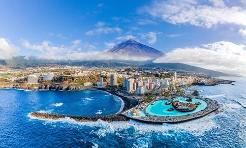 Puzzles Mit 1000 Teilen Puzzles Aus Holz，Aussicht auf Teneriffa, Spanien，Puzzle 1000 Teile Für Erwachsene Lustige Kreative DIY-Spielzeuggeschenke Für Mädchen Und Jungen（75x50cm）-D45 von GSBRSNTS