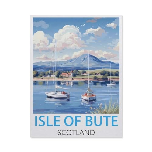 Puzzles Mit 1000 Teilen Puzzles Aus Papier，Isle of Bute, Schottland Vintage-Reiseposter，Puzzle 1000 Teile Für Erwachsene Lustige Kreative DIY-Spielzeuggeschenke Für Mädchen Und Jungen（38x26cm）-L51 von GSBRSNTS