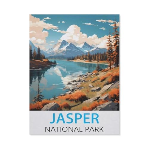 Puzzles Mit 1000 Teilen Puzzles Aus Papier，Jasper-Nationalpark Vintage-Reiseposter，Puzzle 1000 Teile Für Erwachsene Lustige Kreative DIY-Spielzeuggeschenke Für Mädchen Und Jungen（38x26cm）-M24 von GSBRSNTS