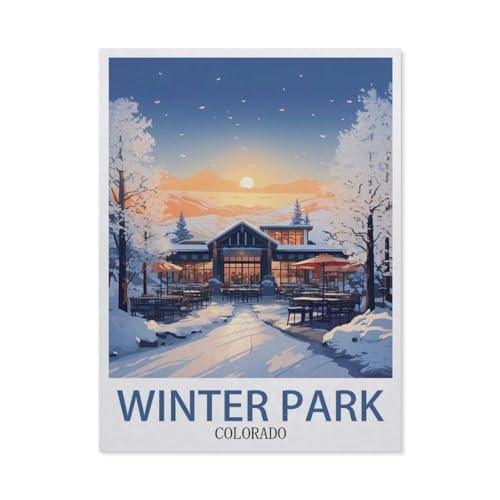 Puzzles Mit 1000 Teilen Puzzles Aus Papier，Winter Park, Colorado，Puzzle 1000 Teile Für Erwachsene Lustige Kreative DIY-Spielzeuggeschenke Für Mädchen Und Jungen（38x26cm）-W52 von GSBRSNTS