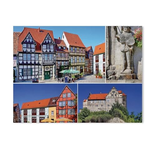 QUEDLINBURG das Posterbuch，1000 Stück Erwachsene Papier Landschaft Puzzles Für Kinder Lernspielzeug Geschenke（50x70cm）-AE76 von GSBRSNTS