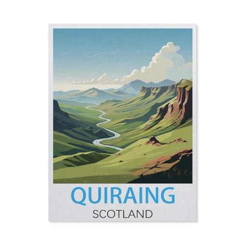 Quiraing, Schottland Vintage-Reiseposter，Puzzles 1000 Stück Puzzles Für Erwachsene Kinder Klassisches Familienpuzzle Indoor DIY Spielzeug Geburtstagsgeschenk（50x70cm）-L68 von GSBRSNTS