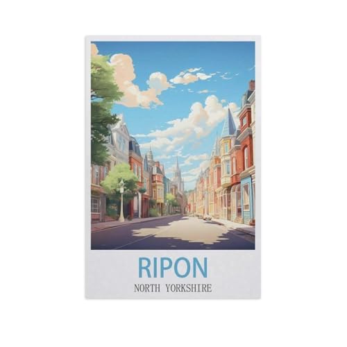 Ripon, North Yorkshire，Puzzles für Erwachsene 1000 Teile, Klassische Puzzle Puzzle Schwierig für Erwachsene Teenager Freizeit Spaß Spiel Spielzeug （75x50cm）-AI30 von GSBRSNTS