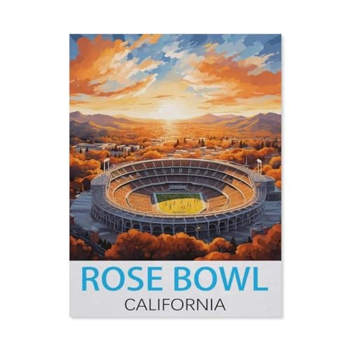 Rose Bowl, Kalifornien Vintage-Reiseposter，Papier Puzzle 1000 Teile Spielzeug Für Erwachsene Dekompressionsspiel（50x70cm）-N8 von GSBRSNTS