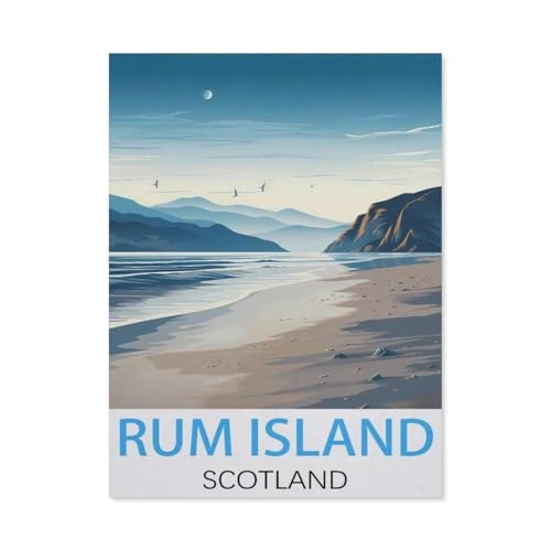 Rum Island, Schottland Vintage-Reiseposter，Puzzles, 1000-teiliges Puzzle Für Erwachsene Und Kinder Ab 10 Jahren（38x26cm）-L57 von GSBRSNTS