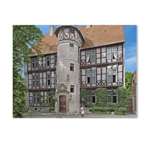 Salzwedel – Hauptgebäude Probstei (Heute Danneil-Museum)，Puzzles 1000 Teile für Erwachsene, Klassische Puzzle Jungen Mädchen Puzzle für Kinder Teenager Lernspiel Spielzeug（75x50cm）-AG82 von GSBRSNTS
