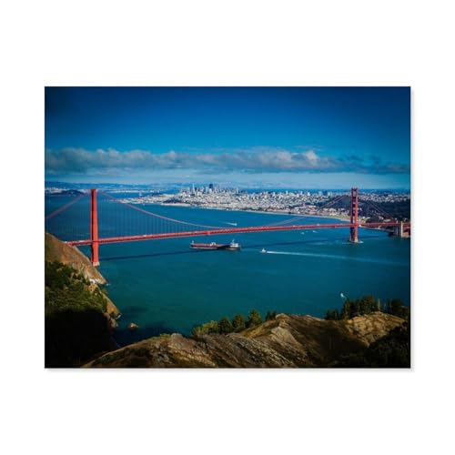 San Francisco Golden Gate Bridge，Papier Puzzle 1000 Stück Adult Toys Dekompressionsspiel（38x26cm）-C9 von GSBRSNTS