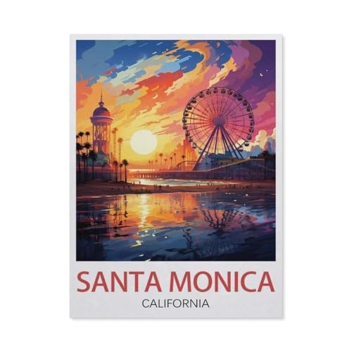 Santa Monica, Kalifornien，Puzzles für Erwachsene 1000 Teile, Klassische Puzzle Puzzle Schwierig für Erwachsene Teenager Freizeit Spaß Spiel Spielzeug （38x26cm）-V83 von GSBRSNTS