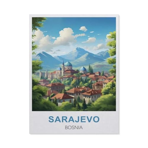 Sarajevo, Bosnien-Herzegowina，Puzzle 1000 Teile Holz Puzzle Erwachsene Kinder Lernspielzeug Familie Dekompressionsspiel（75x50cm）-S93 von GSBRSNTS