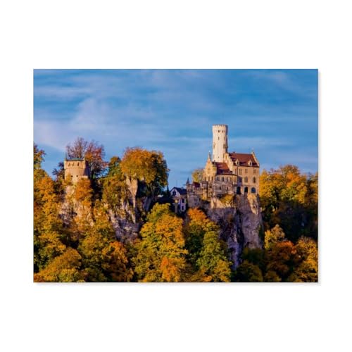 Schloss Lichtenstein auf der Schwäbischen ALB，Puzzle 1000 Teile für Erwachsene, Klassische Puzzle Teenager Jungen Mädchen Puzzle Puzzles Spiele Pädagogisches Geschenk Home Decor（38x26cm）-AH56 von GSBRSNTS