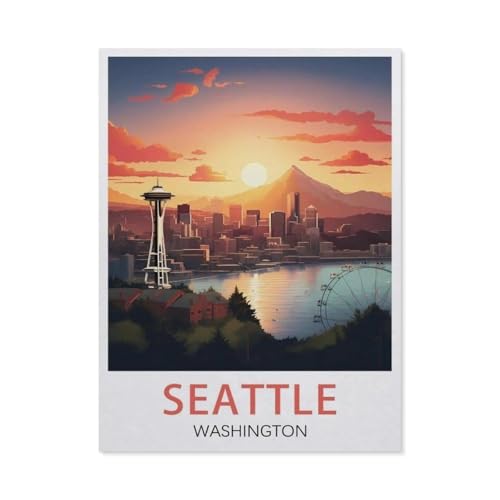 Seattle, Washington，Puzzles 1000 Teile für Erwachsene, Klassische Puzzle Jungen Mädchen Puzzle für Kinder Teenager Lernspiel Spielzeug（75x50cm）-V84 von GSBRSNTS