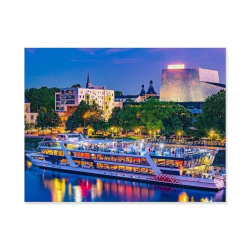 Skyline von Bonn，Puzzle 1000 Teile Holz Puzzle Geeignet Für Erwachsene Kinder Familien Stressabbau Puzzlespiele（75x50cm）-E30 von GSBRSNTS