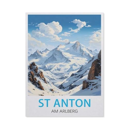 St. Anton am Arlberg，Puzzles 1000 Teile für Erwachsene, Klassische Puzzle Jungen Mädchen Puzzle für Kinder Teenager Lernspiel Spielzeug（38x26cm）-U38 von GSBRSNTS