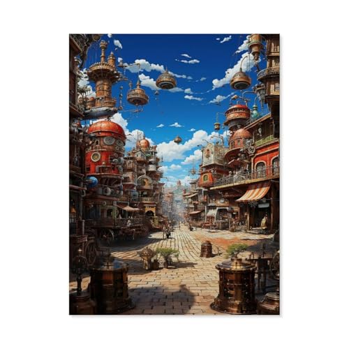 Steampunk Straße，Holz Puzzle 1000 Stück Adult Toys Dekompressionsspiel（75x50cm）-AF41 von GSBRSNTS