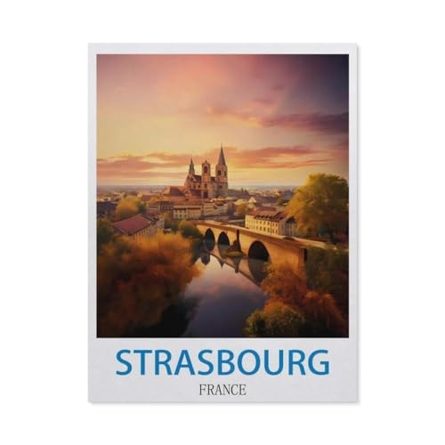 Straßburg Frankreich，1000 Stück Erwachsene Holz Landschaft Puzzles Für Kinder Lernspielzeug Geschenke（75x50cm）-Q10 von GSBRSNTS