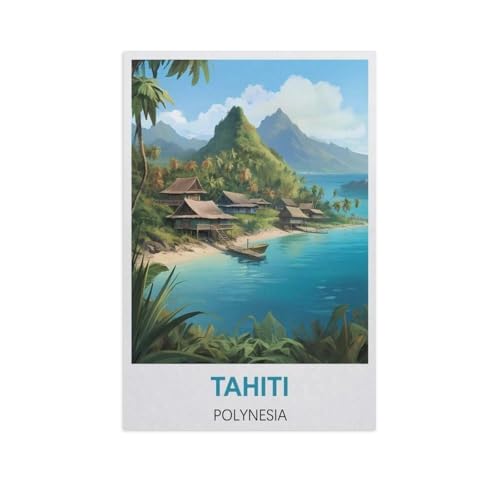 Tahiti, Polynesien，Puzzles 1000 Teile für Erwachsene, Klassische Puzzle Jungen Mädchen Puzzle für Kinder Teenager Lernspiel Spielzeug（38x26cm）-AJ4 von GSBRSNTS