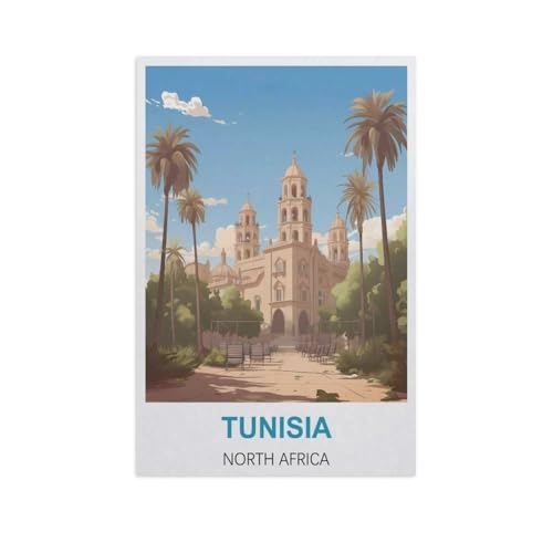 Tunesien, Nordafrika，Puzzle 1000 Teile,Intellektuelle Entwicklung Pädagogisches Nach Hause Interessante Dekompression Brain Challenge Puzzle Für Jugendliche Kinder（38x26cm）-AJ15 von GSBRSNTS