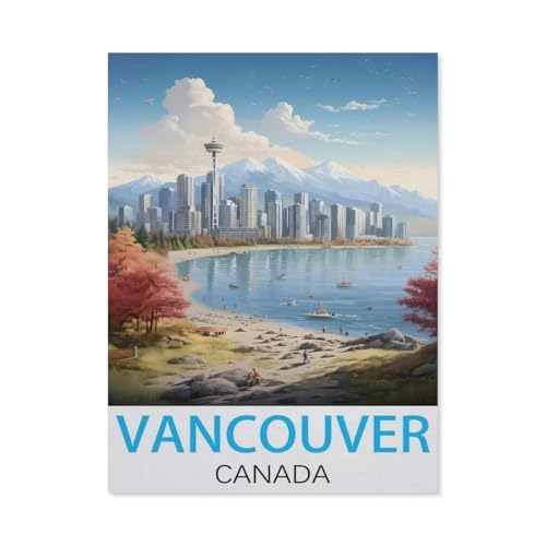 Vancouver, Kanada Vintage-Reiseposter，Puzzles 1000 Teile für Erwachsene, Klassische Puzzle Kinder Puzzle Herausfordernde Und Schwierige Rätsel für Erwachsene Und Jugendliche（38x26cm）-M98 von GSBRSNTS
