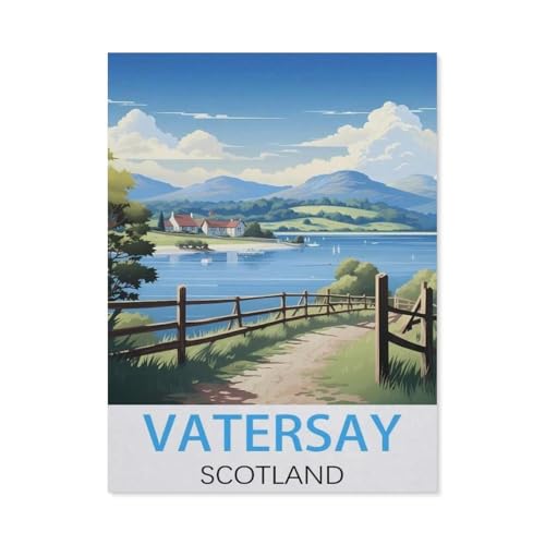 Vatersay, Schottland Vintage-Reiseposter，Puzzles 1000 Teile für Erwachsene, Klassische Puzzle Jungen Mädchen Puzzle für Kinder Teenager Lernspiel Spielzeug（50x70cm）-L56 von GSBRSNTS