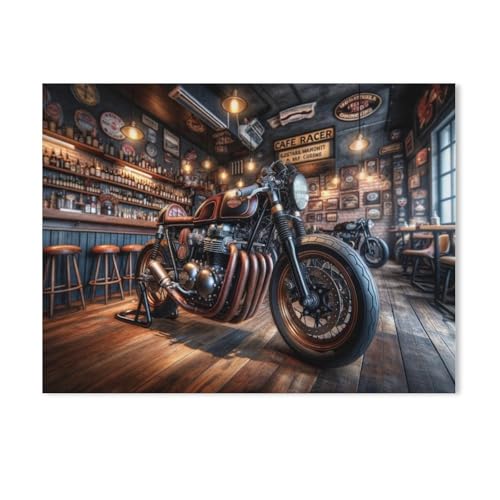 Vintage Cafe Racer，Puzzles für Erwachsene 1000 Teile, Klassische Puzzle Puzzle Schwierig für Erwachsene Teenager Freizeit Spaß Spiel Spielzeug （38x26cm）-AA97 von GSBRSNTS