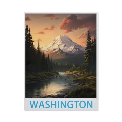Washington Vintage-Reiseposter，Puzzles für Erwachsene 1000 Teile, Klassische Puzzle Puzzle Schwierig für Erwachsene Teenager Freizeit Spaß Spiel Spielzeug （38x26cm）-H17 von GSBRSNTS