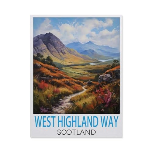 West Highland Way, Schottland Vintage-Reiseposter，Puzzles, 1000-teiliges Puzzle Für Erwachsene Und Kinder Ab 10 Jahren（50x70cm）-I65 von GSBRSNTS