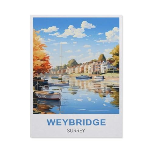 Weybridge, Surrey, England，1000 Stück Erwachsene Papier Landschaft Puzzles Für Kinder Lernspielzeug Geschenke（38x26cm）-T2 von GSBRSNTS