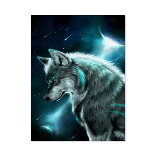 Wolf und Planet，3D Puzzle 1000 Stück, Papier Montiert DIY Puzzle Montage Spielzeug Für Kinder, Papier Puzzle Papier Geschenk（38x26cm）-C12 von GSBRSNTS