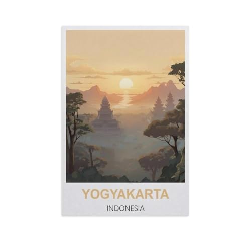 Yogyakarta, Indonesien，Puzzles 1000 Stück Puzzles Für Erwachsene Kinder Klassisches Familienpuzzle Indoor DIY Spielzeug Geburtstagsgeschenk（38x26cm）-AJ16 von GSBRSNTS