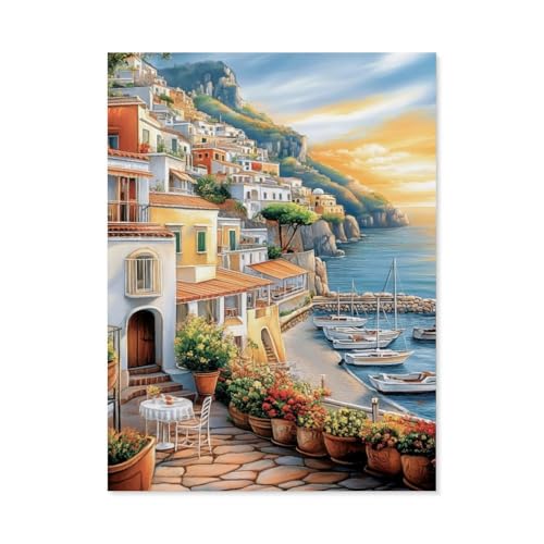 Zauberhafte Amalfiküste，Puzzles 1000 Teile für Erwachsene, Klassische Puzzle Kinder Puzzle Herausfordernde Und Schwierige Rätsel für Erwachsene Und Jugendliche（75x50cm）-Y72 von GSBRSNTS