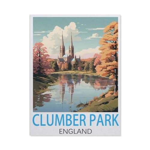 klassisches Puzzle 1000 Stück，Clumber Park, England Vintage-Reiseposter，Einzigartige Heimdekorationen Und Geschenke（38x26cm）-K48 von GSBRSNTS